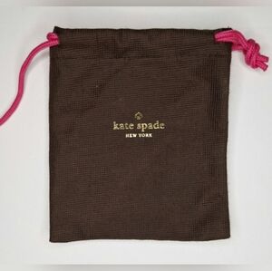 Kate Spade Dust Bag Brown Pink Drawstring Gold Logo